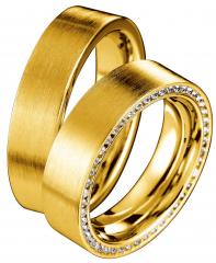 585 Gelbgold, seidenmatt,  Saint Maurice Memorias anillos de boda