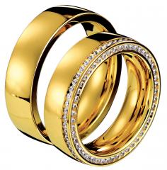 585 Gelbgold, quermatt,  Saint Maurice Memorias anillos de boda
