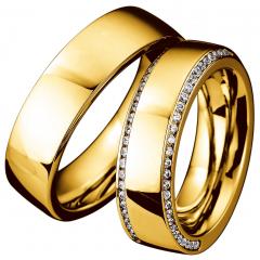 585 Gelbgold, poliert,  Saint Maurice Memorias anillos de boda