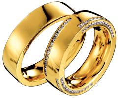 585 Rotgold, poliert,  Saint Maurice Memorias anillos de boda