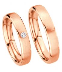 585 Rosegold, seidenmatt / poliert,  Kühnel Oro rojo - Los anillos de boda