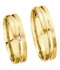 585 Gelbgold, seidenmatt / poliert,  Kühnel Oro amarillo - Los anillos de boda