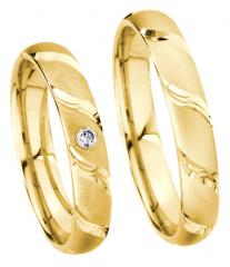 585 Gelbgold, seidenmatt / poliert,  Kühnel Oro amarillo - Los anillos de boda