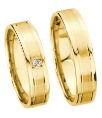 585 Gelbgold, seidenmatt / poliert,  Kühnel Oro amarillo - Los anillos de boda