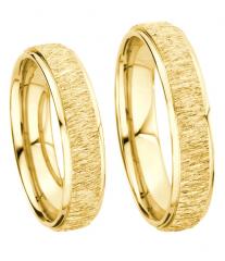 585 Gelbgold, strichmatt / poliert,  Kühnel Oro amarillo - Los anillos de boda