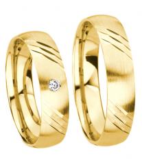 585 Gelbgold, seidenmatt/ poliert,  Kühnel Oro amarillo - Los anillos de boda