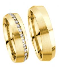 585 Gelbgold, seidenmatt / poliert,  Kühnel Oro amarillo - Los anillos de boda