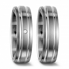 1, Made in Germany, mattiert, 6.5 mm, Diamant, 0.02 ct,  Titan Factory Titan