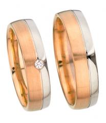 585Weißgold , seidenmatt / poliert,  Kühnel Blanco oro rojo Los anillos de boda