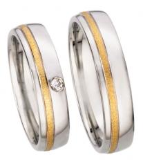 585Weißgold , seidenmatt / poliert,  Kühnel Oro Blanco Oro Amarillo Anillos de boda