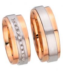 585Weißgold , seidenmatt / poliert,  Kühnel Blanco oro rojo Los anillos de boda