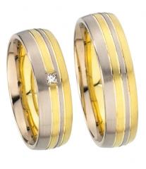 585Weißgold , seidenmatt / poliert,  Kühnel Oro Blanco Oro Amarillo Anillos de boda