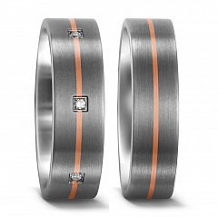 Anzahl Steine, Made in Germany, 2 mm, mattiert, 6 mm, Diamant, 0.04 ct,  Titan Factory Bicolor
