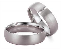 585 Weissgold, seidenmatt,  Gettmann Classic wedding Rings