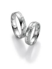 585 Weissgold, seidenmatt / poliert,  Nowotny-Collection Ruesch Oro blanco - Los anillos de boda