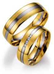 585 Weißgold , seidenmatt / poliert,  Nowotny-Collection Ruesch White gold yellow gold Marryring