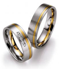 585 Weißgold , seidenmatt,  Nowotny-Collection Ruesch White gold yellow gold Marryring