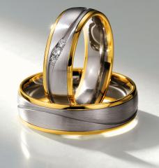585 Weißgold , seidenmatt / poliert,  Nowotny-Collection Ruesch Oro Blanco Oro Amarillo Anillos de boda