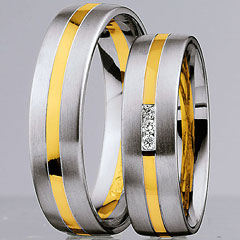 585 Weissgold , seidenmatt,  Nowotny-Collection Ruesch White gold yellow gold Marryring