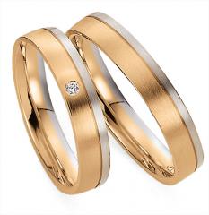 585 Graugold , seidenmatt,  Gettmann Gray gold rose gold Marryring