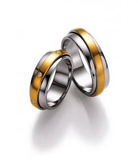 585 Weissgold , seidenmatt / poliert,  Nowotny-Collection Ruesch White gold yellow gold Marryring