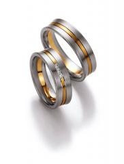 585 Weissgold , seidenmatt / Fuge poliert,  Nowotny-Collection Ruesch White gold yellow gold Marryring