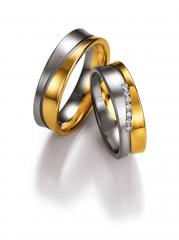 585 Weissgold , seidenmatt / poliert,  Nowotny-Collection Ruesch Oro Blanco Oro Amarillo Anillos de boda