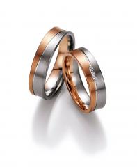 585 Weissgold , seidenmatt /Fuge poliert,  Nowotny-Collection Ruesch Blanco oro rojo Los anillos de boda