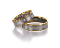 585 Weissgold , seidenmatt / poliert,  Nowotny-Collection Ruesch White gold yellow gold Marryring