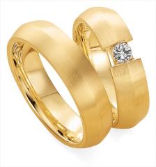 585 Gelbgold, seidenmatt,  Gettmann Classic wedding Rings