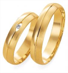 585 Gelbgold, seidenmatt / poliert,  Gettmann Oro amarillo - Los anillos de boda