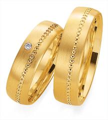 585 Gelbgold, seidenmatt / gemustert,  Gettmann Oro amarillo - Los anillos de boda