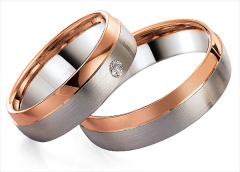 585 Graugold , seidenmatt / poliert,  Gettmann Gris oro rosa Los anillos de boda