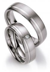 Edelstahl, seidenmatt / poliert,  Nowotny-Collection Ruesch Acero inoxidable - Los anillos de boda