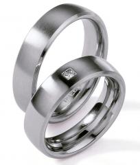 Edelstahl, seidenmatt / poliert,  Nowotny-Collection Ruesch Acero inoxidable - Los anillos de boda