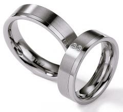 Edelstahl, seidenmatt /poliert,  Nowotny-Collection Ruesch Acero inoxidable - Los anillos de boda