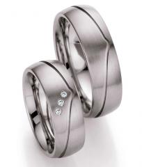 Edelstahl, seidenmatt,  Nowotny-Collection Ruesch Acero inoxidable - Los anillos de boda