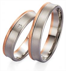 585 Graugold , seidenmatt,  Gettmann Gris oro rosa Los anillos de boda