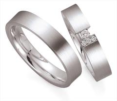 585 Weissgold, seidenmatt,  Gettmann Classic wedding Rings