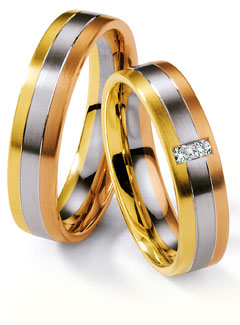 585 Weiss , seidenmatt,  Nowotny-Collection Ruesch Multicolor Los anillos de boda