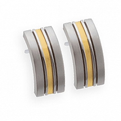Earrings E227
	 Studs satin
	 stainless Steel
	 He 750 Yellow Gold
	 Dimensions 13 x 6 mm
	 Nickel free and made ​​in Germany,  Ernstes Design
