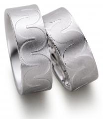 585 Weissgold, seidenmatt,  August Gerstner Exclusive Wedding rings