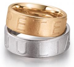 585 Weissgold, satiniert,  August Gerstner Exclusive Wedding rings
