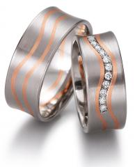 585 Weiss , seidenmatt,  August Gerstner Exclusive Wedding rings