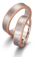 585 Weiss , seidenmatt/ sandmatt,  August Gerstner Exclusive Wedding rings