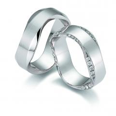 585 Weissgold, seidenmatt / poliert,  August Gerstner Exclusive Wedding rings