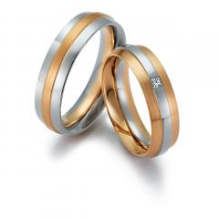 585 Weissgold , seidenmatt / poliert,  August Gerstner White gold rose gold Marryring