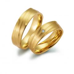 585 Gelbgold, seidenmatt,  August Gerstner Oro amarillo - Los anillos de boda
