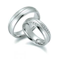 585 Weissgold, seidenmatt / poliert,  August Gerstner Exclusive Wedding rings