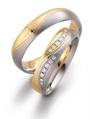 585 Weiss-Gelbgold, seidenmatt,  August Gerstner Exclusive Wedding rings